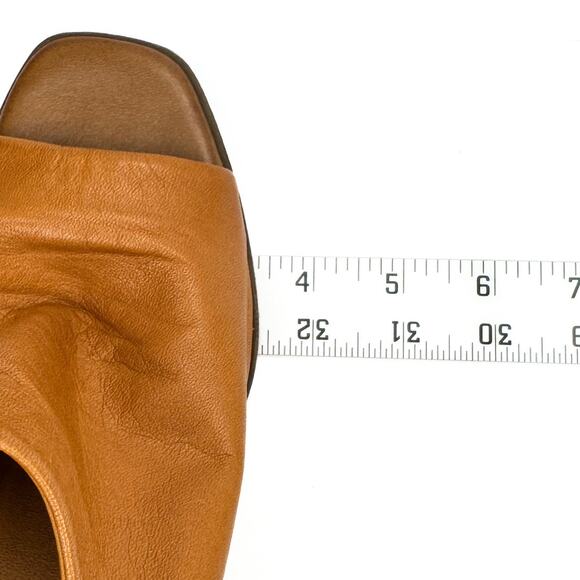 Aldo Tan Leather Open Toe Block High Heel Slingback Sandals Sz 6.5 Comfort Soft - Picture 11 of 14